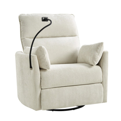 Poltrona reclinabile girevole a dondolo Barry Modern 38 con porte USB di HULALA HOME
