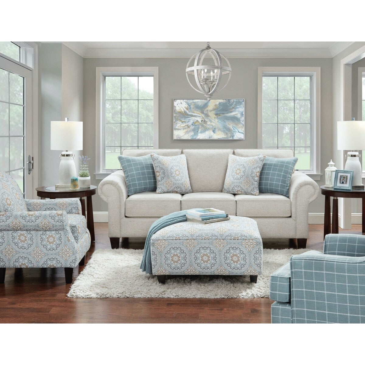 Divano letto tradizionale Bates Nickel Light Grey Queen