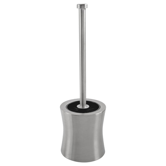 Porta scopino e porta scopino per WC Bath Bliss a forma di clessidra in acciaio inossidabile - 4,5 Rd x 15,4
