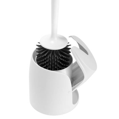 Scopino per WC Bath Bliss con coperchio a chiusura automatica e setole in gomma morbida - 5x5x 17