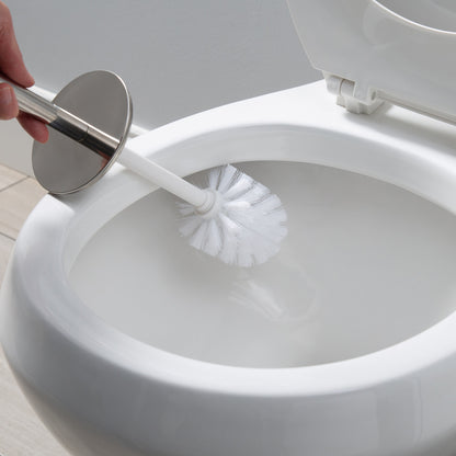 Porta scopino e porta scopino per WC Bath Bliss in acciaio inossidabile bicolore - 3,94 x 3,94 x 14,17