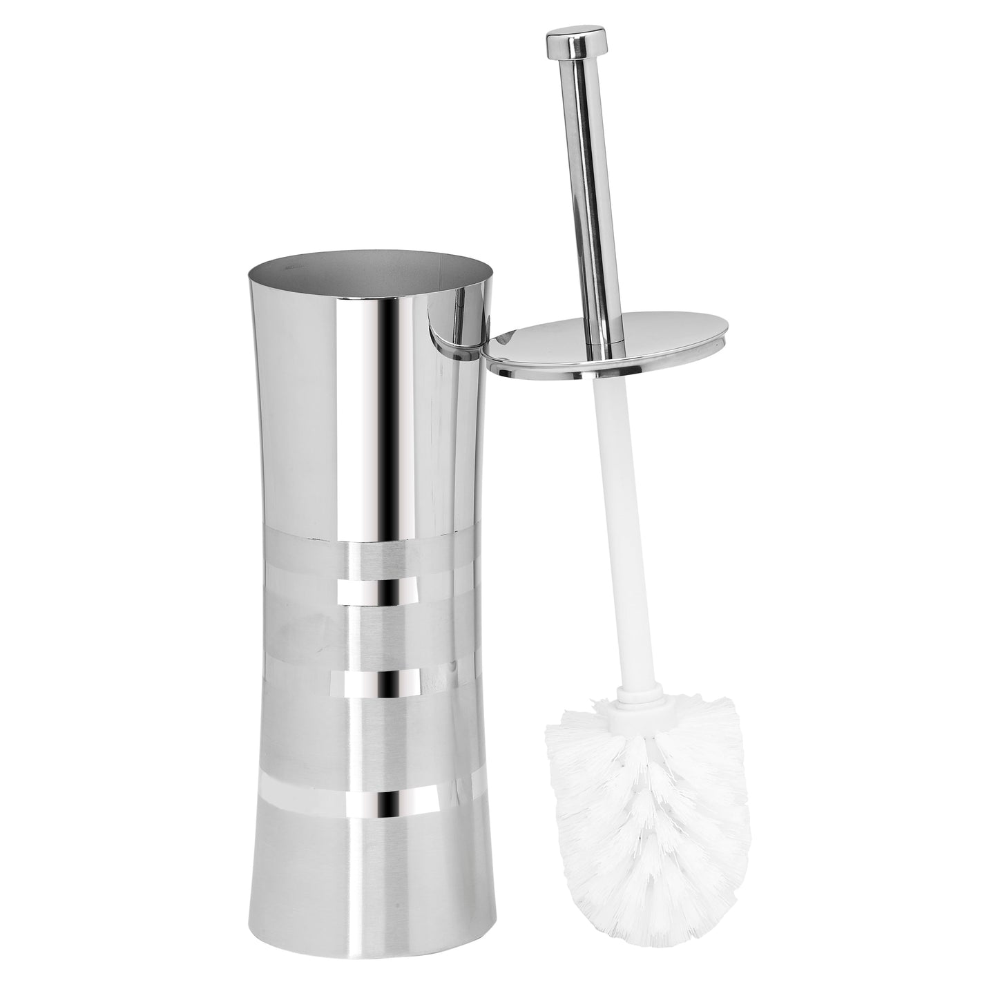 Porta scopino e porta scopino per WC Bath Bliss in acciaio inossidabile bicolore - 3,94 x 3,94 x 14,17