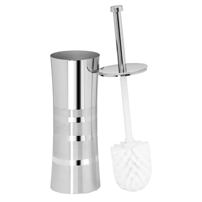 Porta scopino e porta scopino per WC Bath Bliss in acciaio inossidabile bicolore - 3,94 x 3,94 x 14,17
