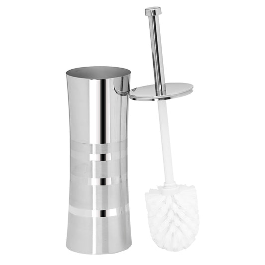 Porta scopino e porta scopino per WC Bath Bliss in acciaio inossidabile bicolore - 3,94 x 3,94 x 14,17