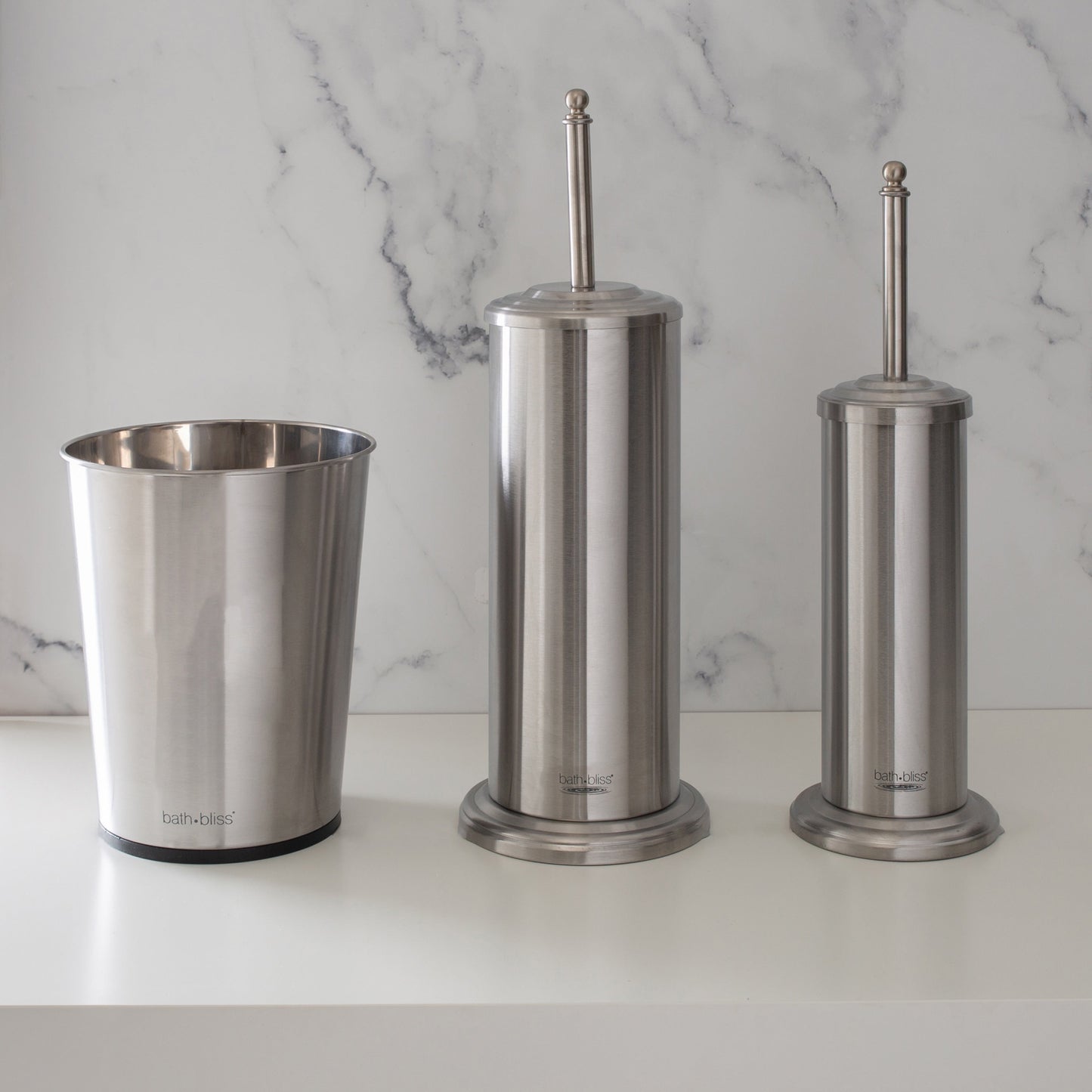 Set da bagno Bath Bliss con cestino, scopino e sturalavandini, 3 pezzi - Set da 3 pezzi