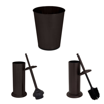 Set da bagno Bath Bliss con cestino, scopino e sturalavandini, 3 pezzi - Set da 3 pezzi