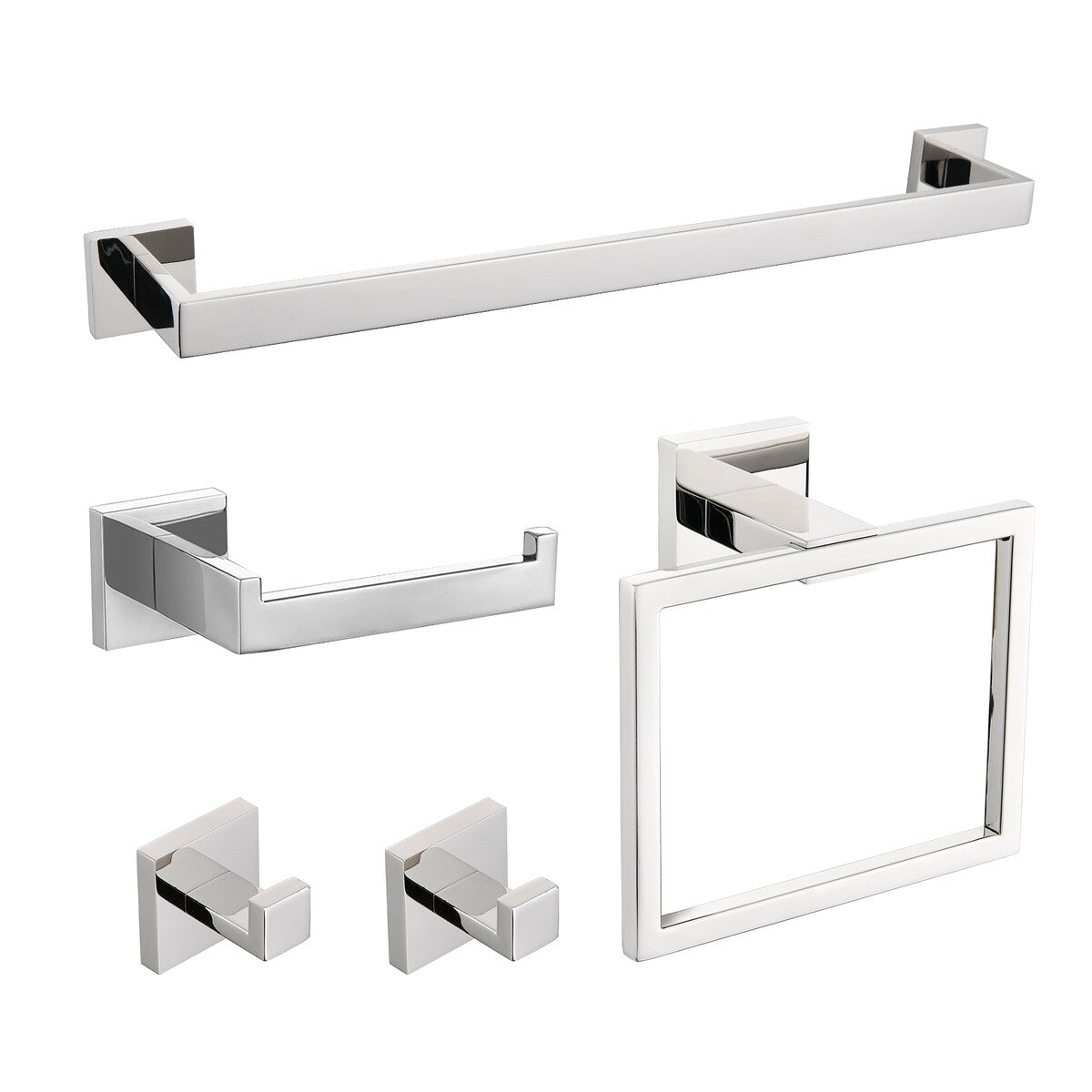 Set di accessori per il bagno Bathlet da 5 pezzi in acciaio inossidabile