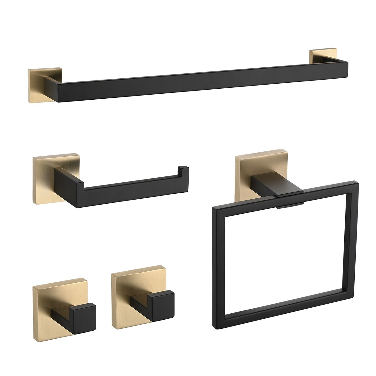 Set di accessori per il bagno Bathlet da 5 pezzi in acciaio inossidabile