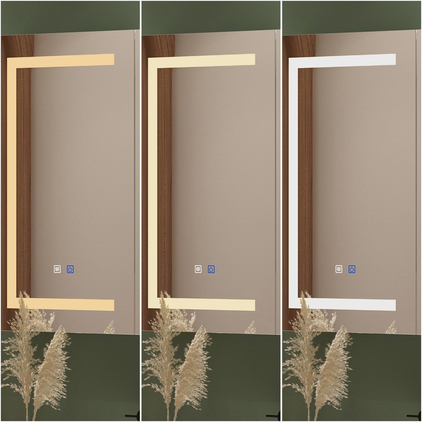 Mobiletto per medicinali da bagno con specchio LED antiappannamento 6000K, mobiletto da parete bianco