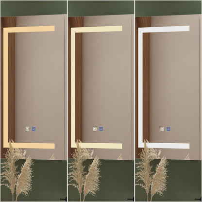 Mobiletto per medicinali da bagno con specchio LED antiappannamento 6000K, mobiletto da parete bianco