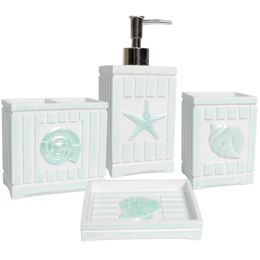 Accessori da bagno artigianali con conchiglie da spiaggia