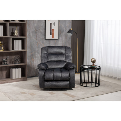 Poltrona reclinabile elettrica Beacon Grey Oversize in ciniglia con massaggio a 8 punti e riscaldamento lombare