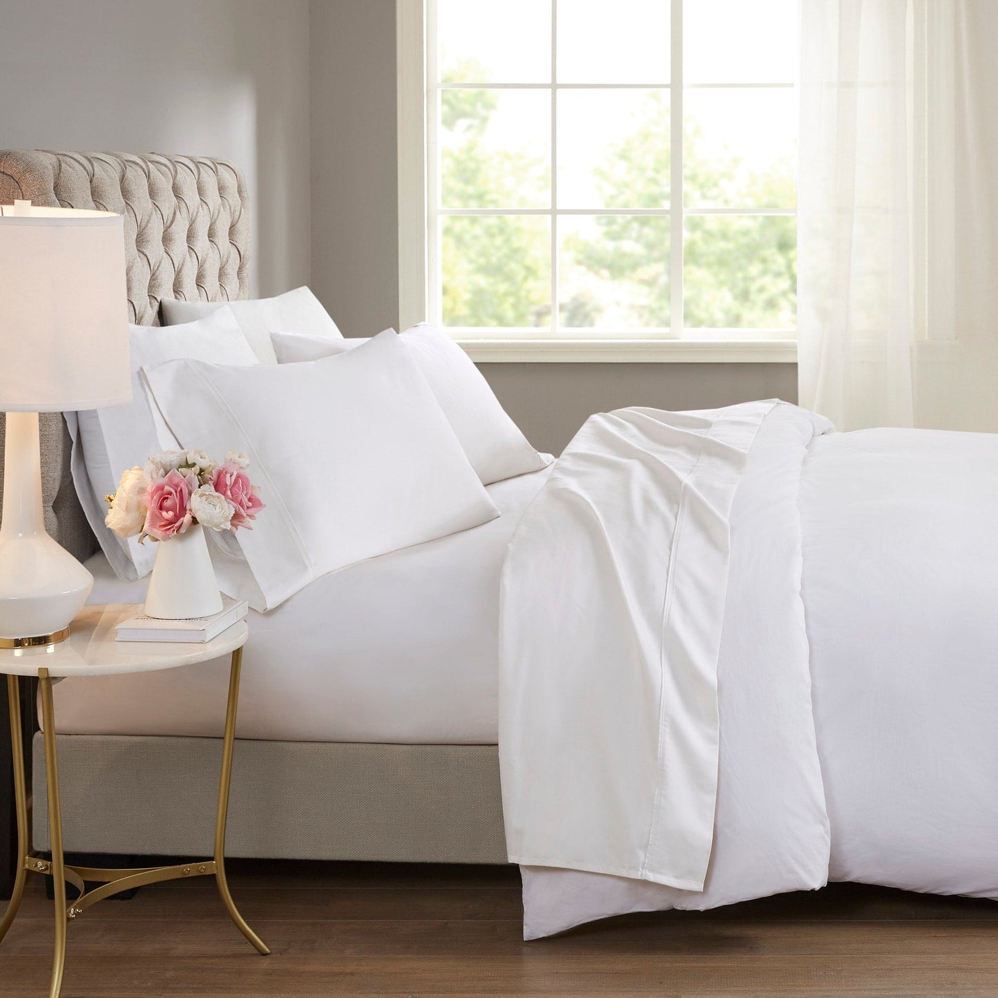 Beautyrest 600 Thread Count - Set di lenzuola rinfrescanti in misto cotone, 4 pezzi