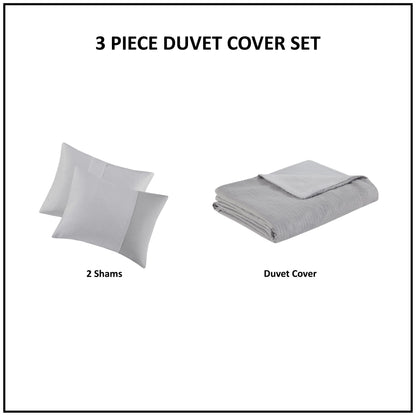 Beautyrest Miro - Set copripiumino oversize in garza, 3 pezzi (inserto escluso)
