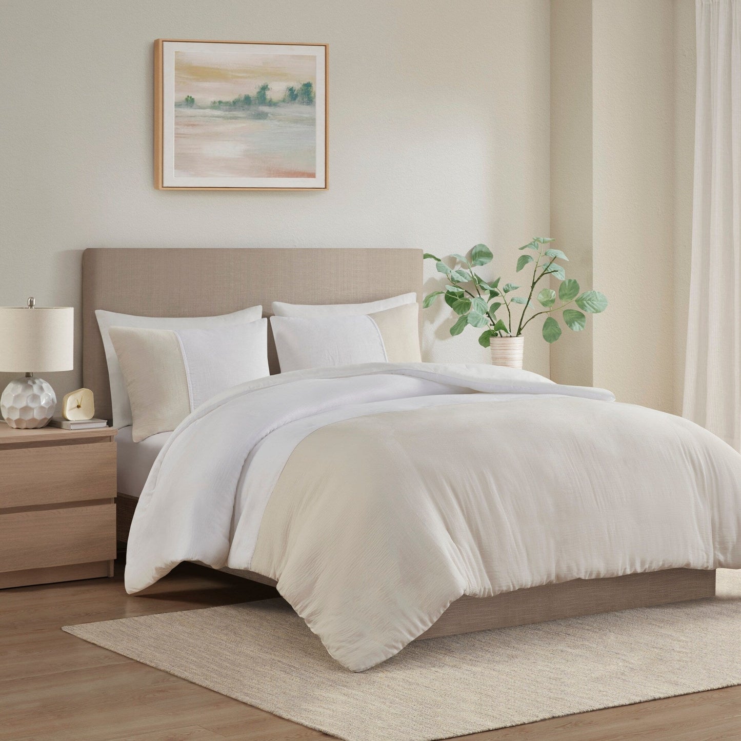 Beautyrest Miro - Set copripiumino oversize in garza, 3 pezzi (inserto escluso)