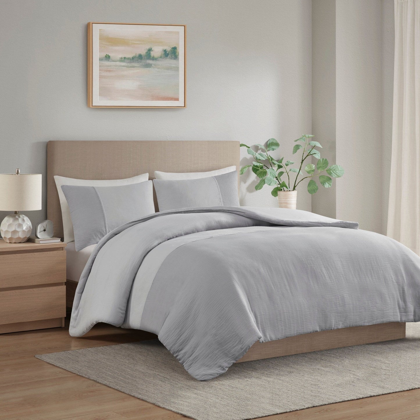 Beautyrest Miro - Set copripiumino oversize in garza, 3 pezzi (inserto escluso)