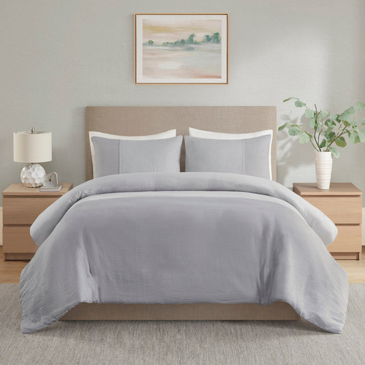 Beautyrest Miro - Set copripiumino oversize in garza, 3 pezzi (inserto escluso)