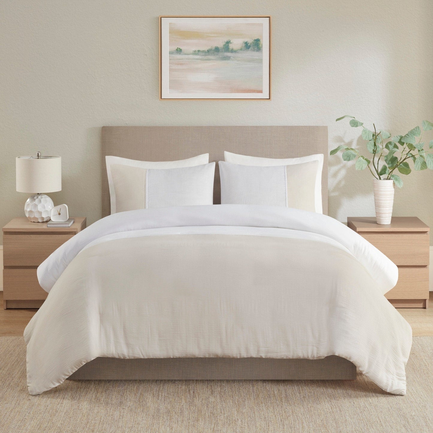 Beautyrest Miro - Set copripiumino oversize in garza, 3 pezzi (inserto escluso)
