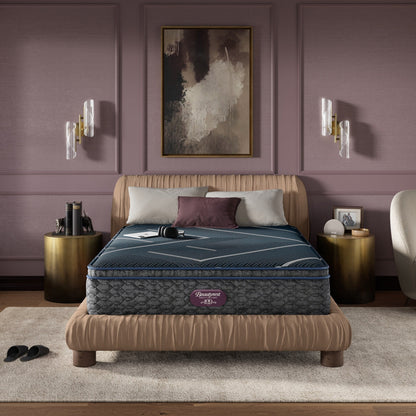 Materasso Beautyrest World Class Level Four Hybrid Medium Apex PillowTop - Blu scuro