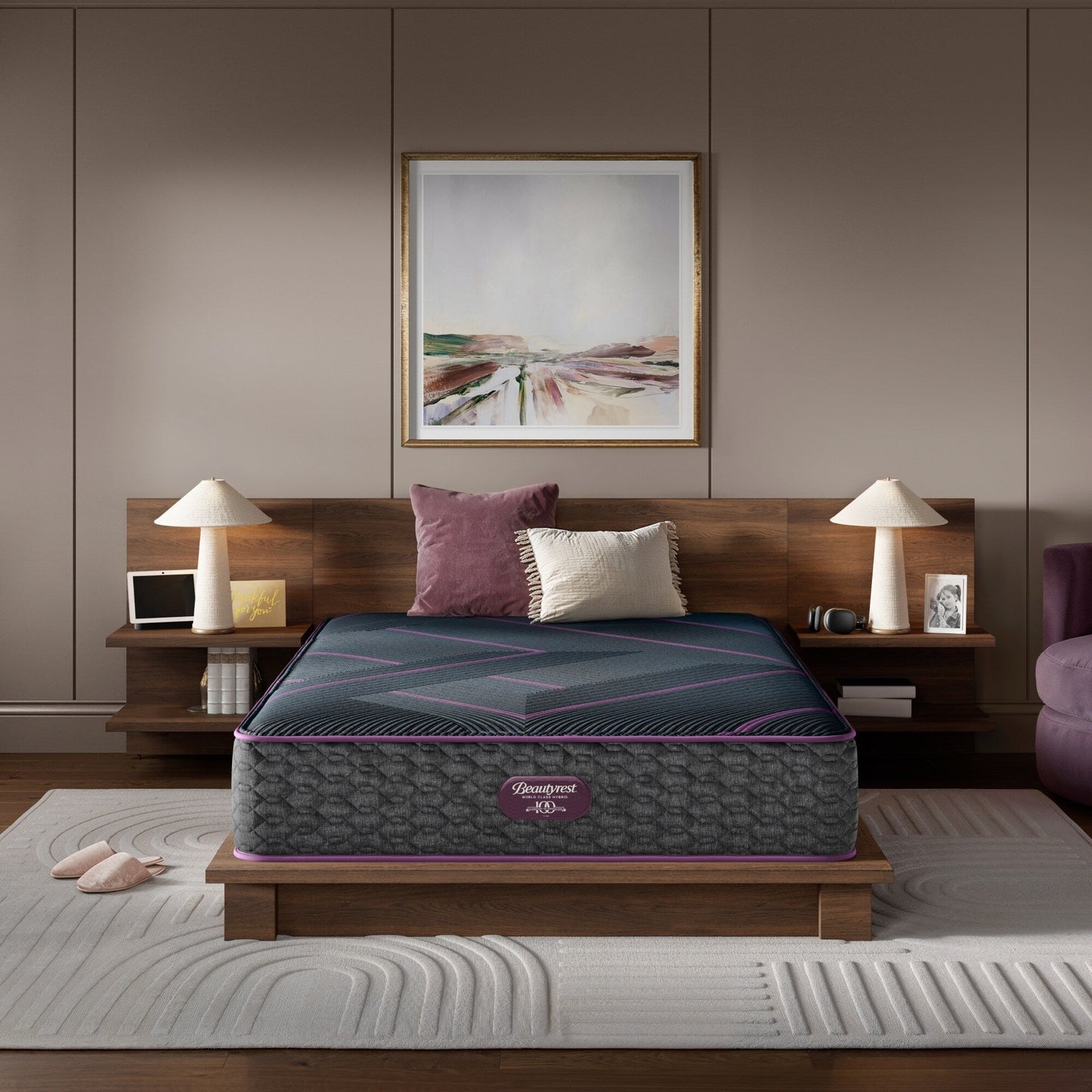 Materasso ibrido Beautyrest World Class Level Three - Blu scuro