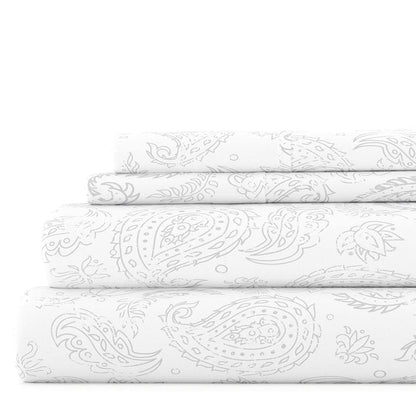 Set di lenzuola con tasca profonda, 4 pezzi, stampate e doppia spazzolatura di Becky Cameron