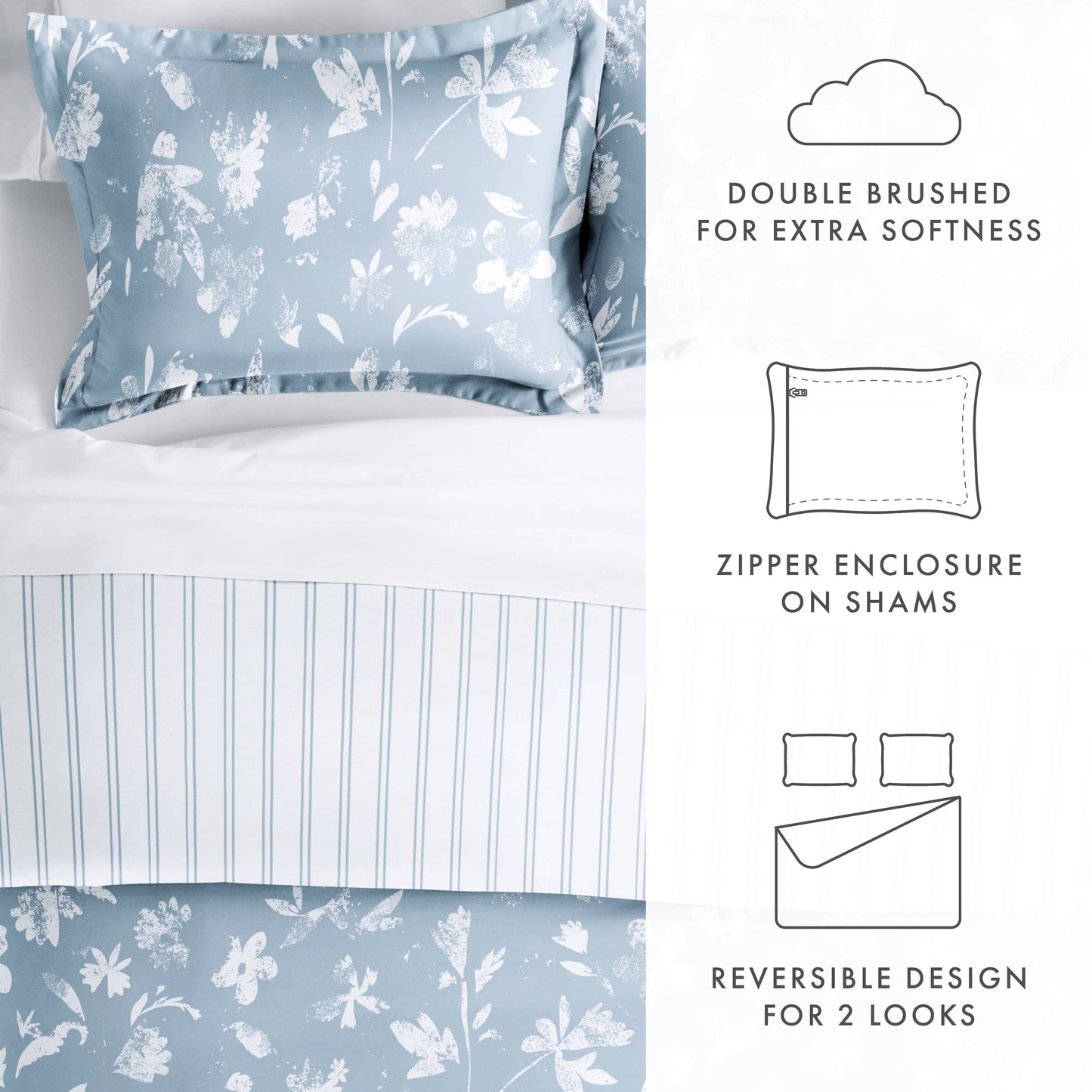 Set copripiumino reversibile da 3 pezzi Becky Cameron Oversized Country Home