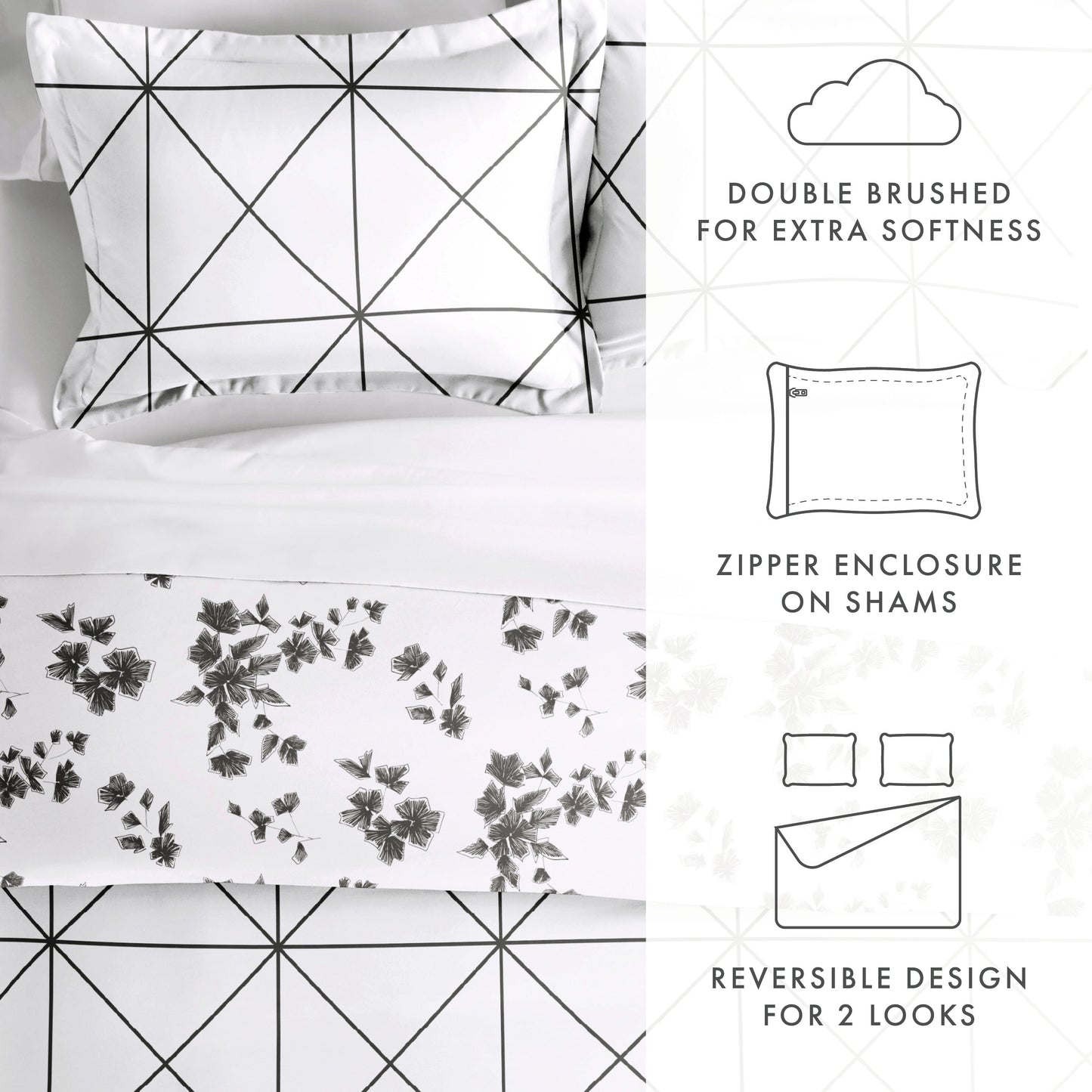 Set copripiumino reversibile da 3 pezzi Becky Cameron Oversized Country Home