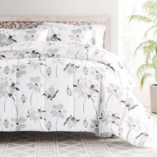 Set copripiumino Becky Cameron Premium Magnolia Grey con fantasia