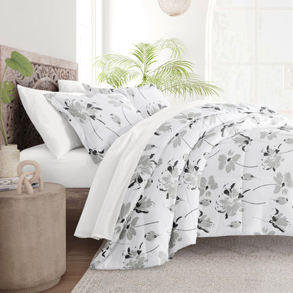 Set copripiumino Becky Cameron Premium Magnolia Grey con fantasia