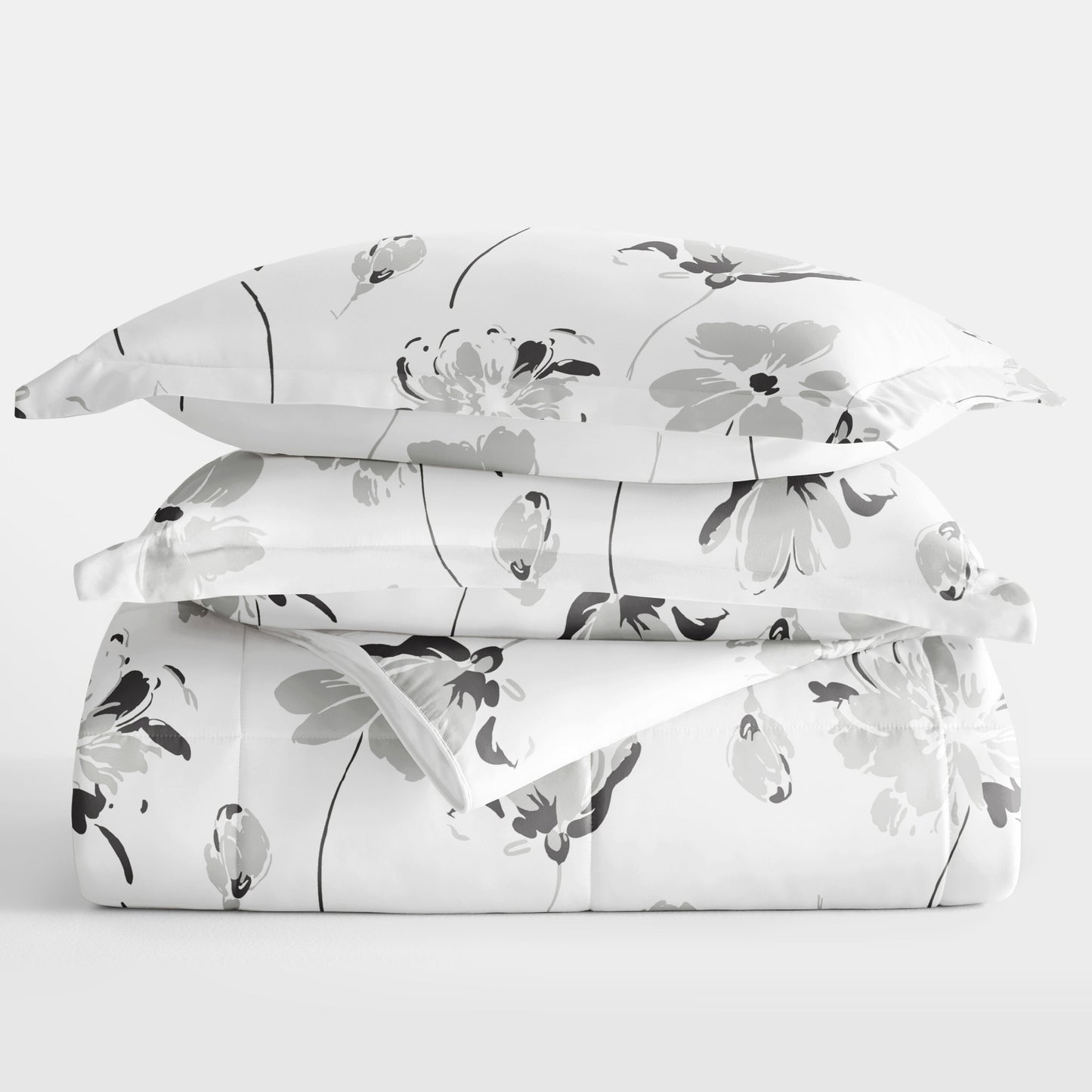 Set copripiumino Becky Cameron Premium Magnolia Grey con fantasia