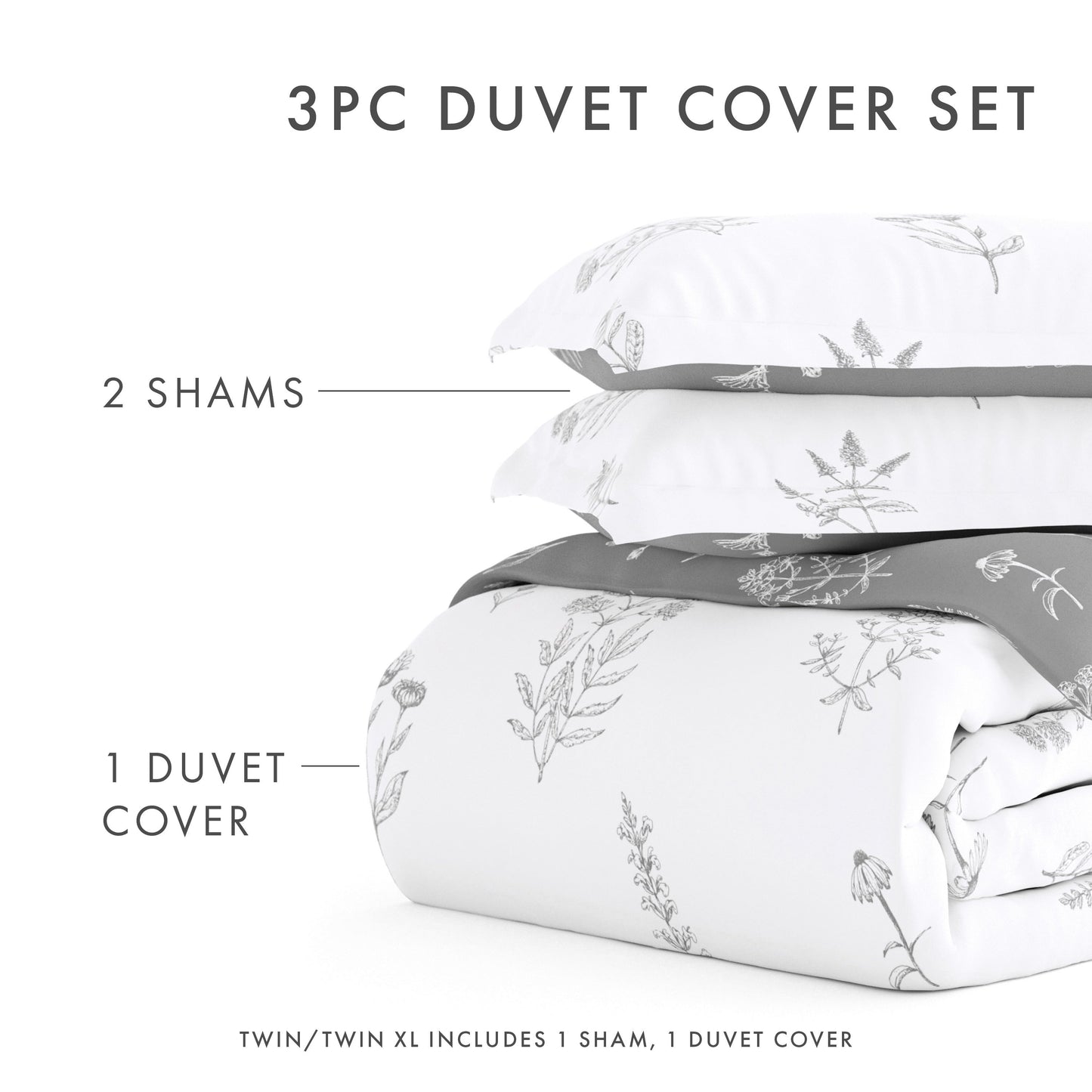 Set copripiumino reversibile Becky Cameron Ultra Soft Botany Floral, 3 pezzi