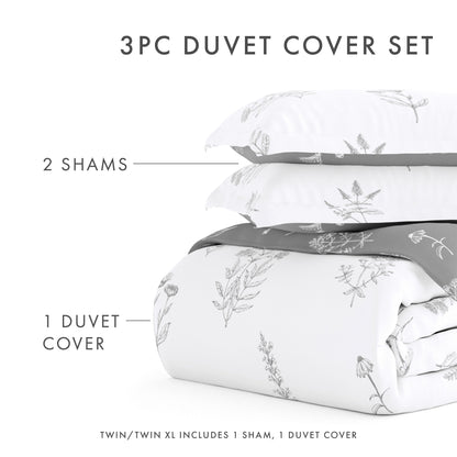 Set copripiumino reversibile Becky Cameron Ultra Soft Botany Floral, 3 pezzi