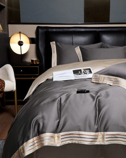 Set biancheria da letto Sérénité Luxe in raso di cotone – 4 pezzi