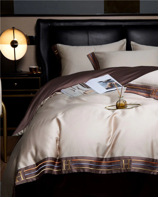 Set biancheria da letto Sérénité Luxe in raso di cotone – 4 pezzi