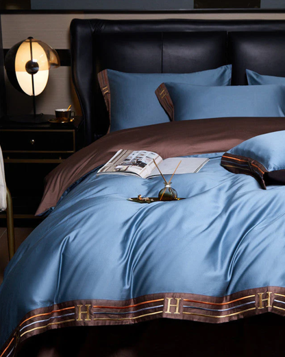 Set biancheria da letto Sérénité Luxe in raso di cotone – 4 pezzi