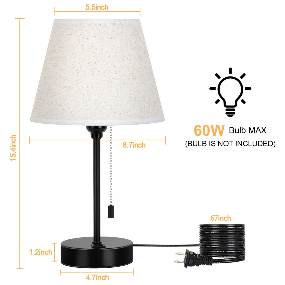 Set di 2 lampade da comodino con porte USB - 2 pezzi