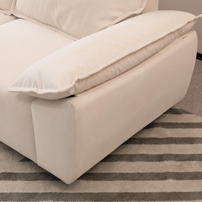 Divano beige a 3 posti con federa rimovibile