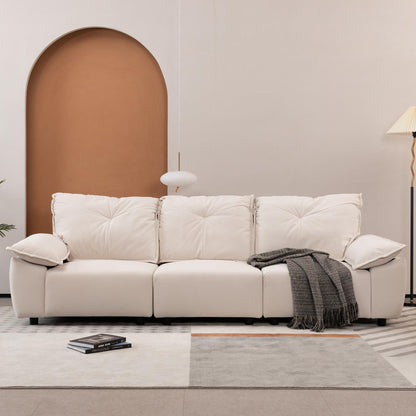 Divano beige a 3 posti con federa rimovibile