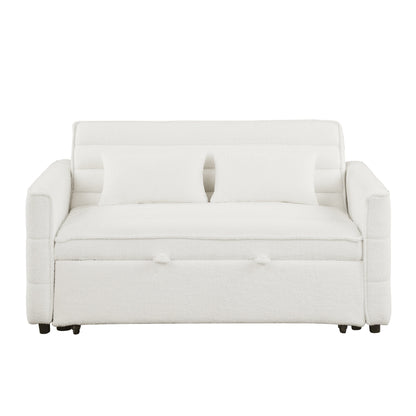 Divano letto trasformabile in divano letto Boucle beige 55.12 con schienale regolabile e 2 cuscini per la vita per il soggiorno