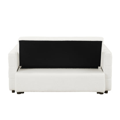 Divano letto trasformabile in divano letto Boucle beige 55.12 con schienale regolabile e 2 cuscini per la vita per il soggiorno