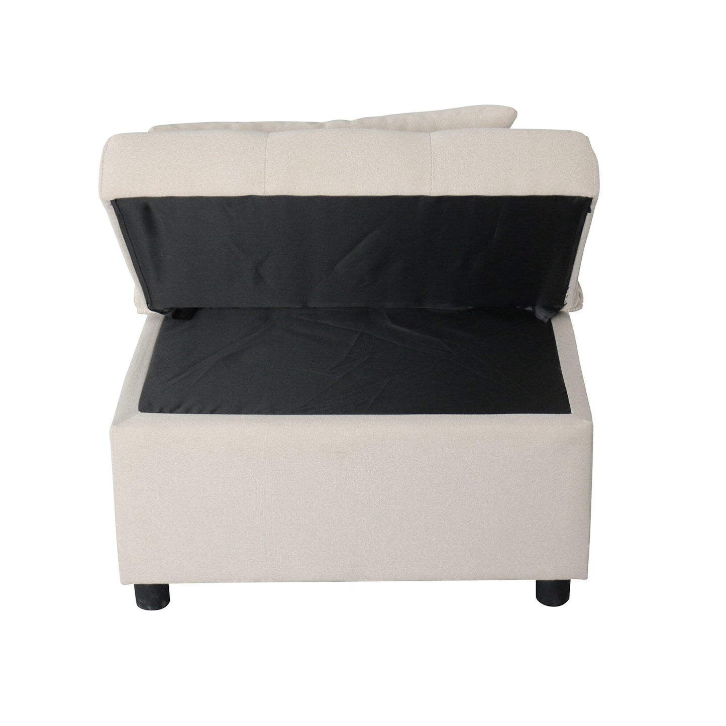 Divano letto singolo imbottito in similpelle beige 70.9 con cuscino per soggiorno