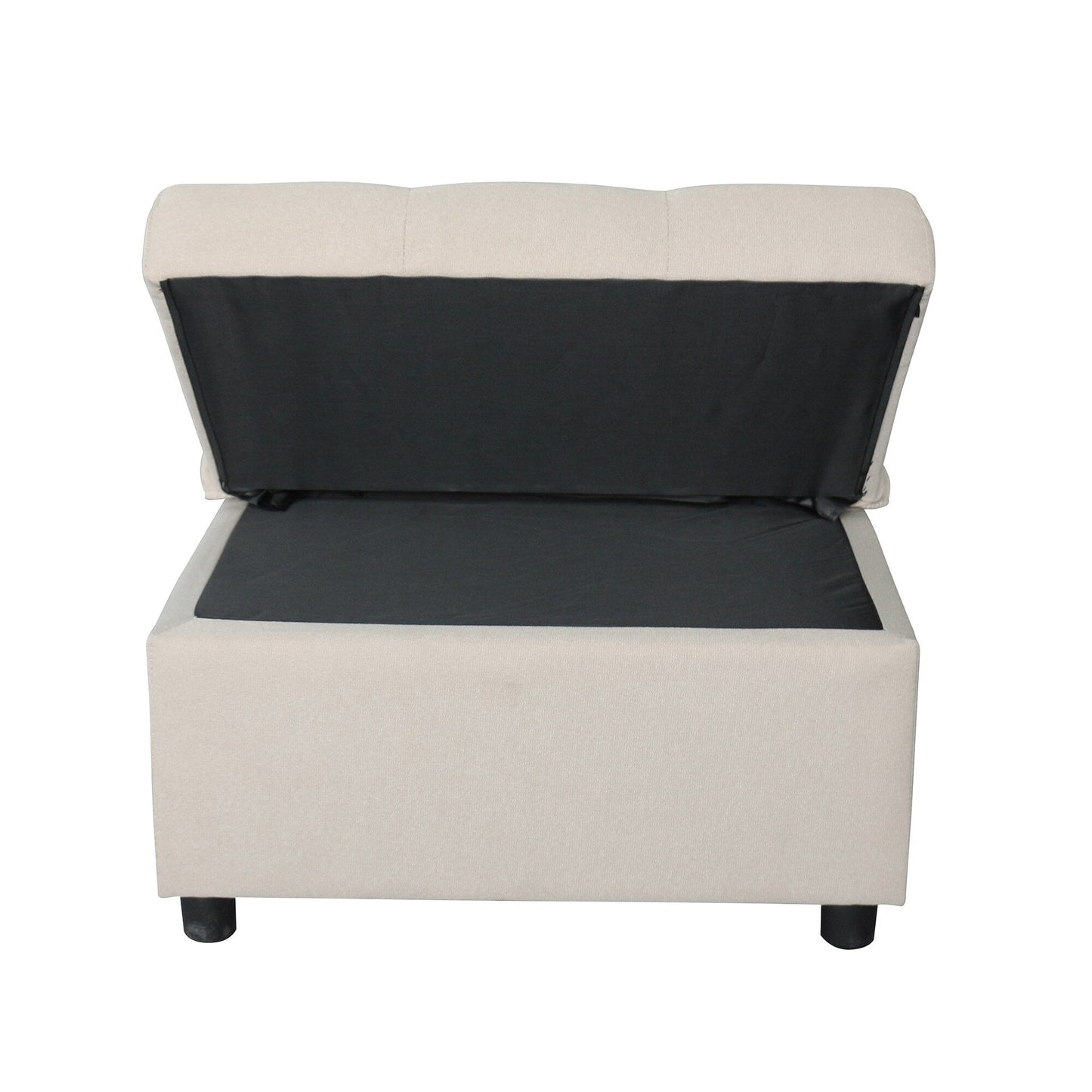 Divano letto singolo imbottito in similpelle beige 70.9 con cuscino per soggiorno