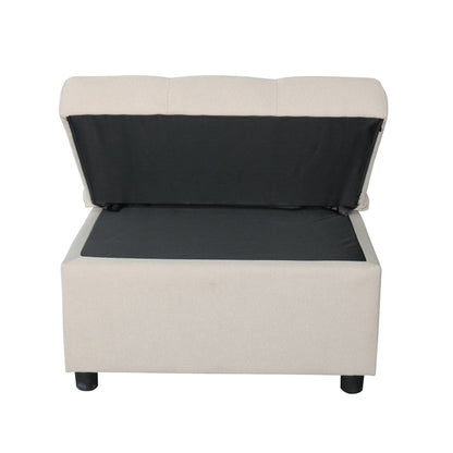 Divano letto singolo imbottito in similpelle beige 70.9 con cuscino per soggiorno
