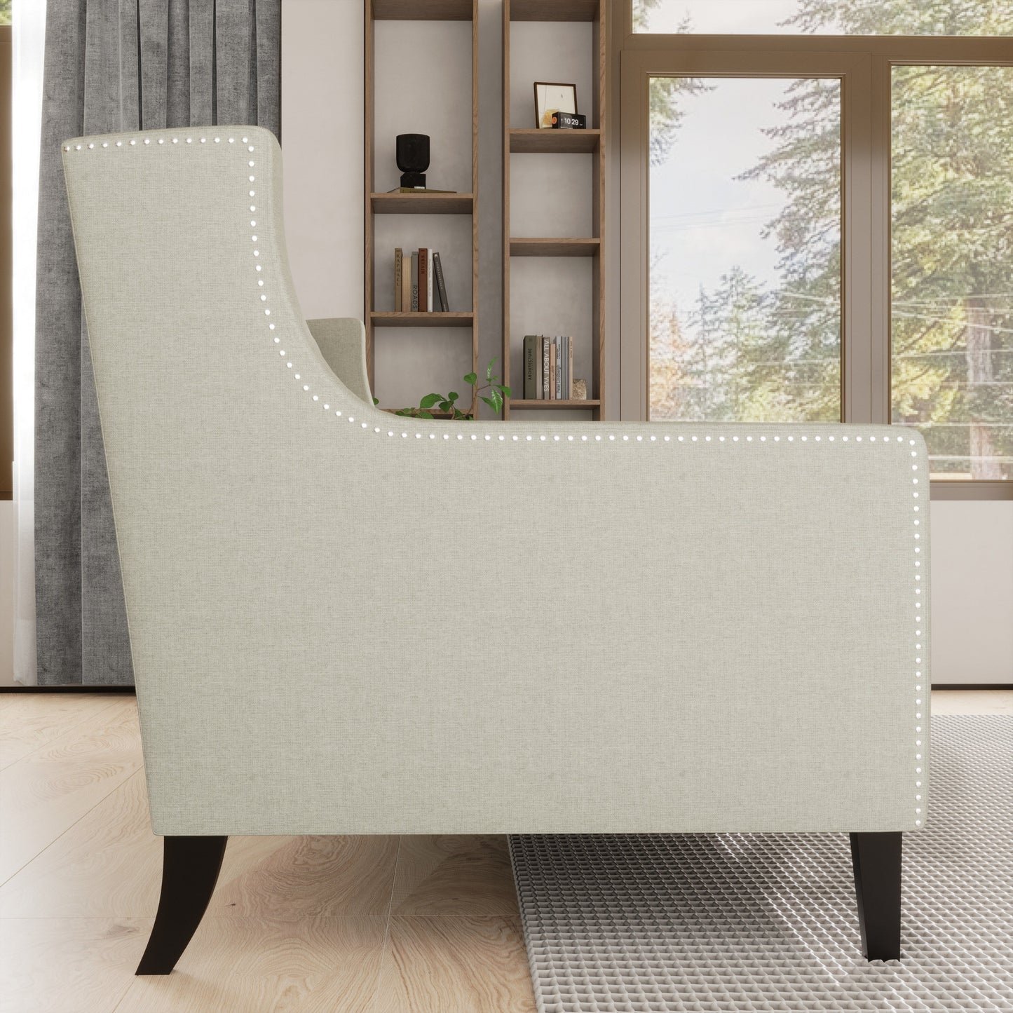 Divano a 3 posti in poliestere beige 78,75 con schienale e cuscini trapuntati