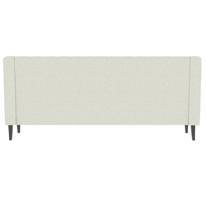 Divano a 3 posti in poliestere beige 78,75 con schienale e cuscini trapuntati