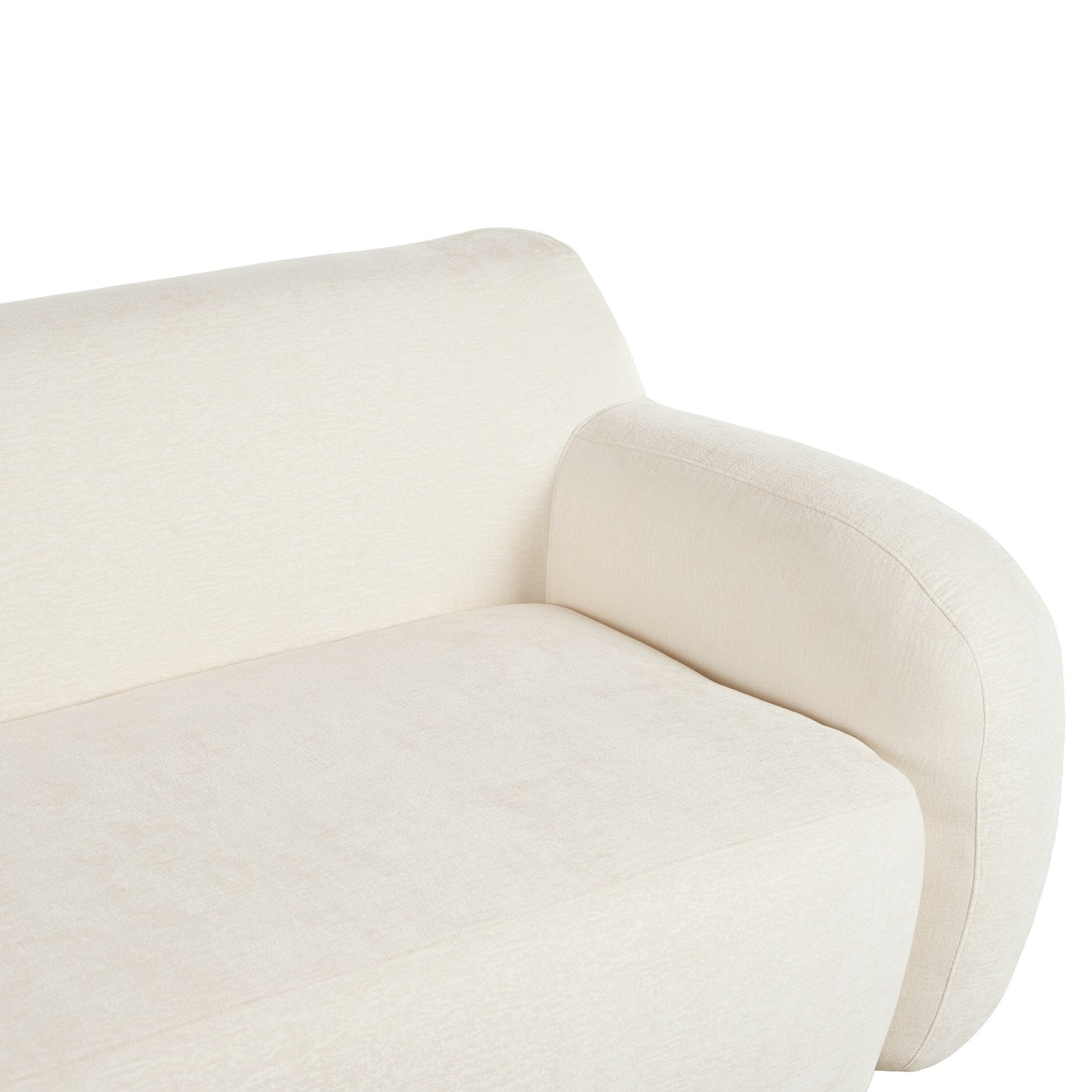 Divano a 3 posti Beige 81.5 Minimalist Compression con sedute ampie e imbottitura in schiuma ad alta densità per soggiorni