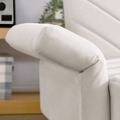 Divano letto futon trasformabile in velluto beige 87 con braccioli regolabili per soggiorno