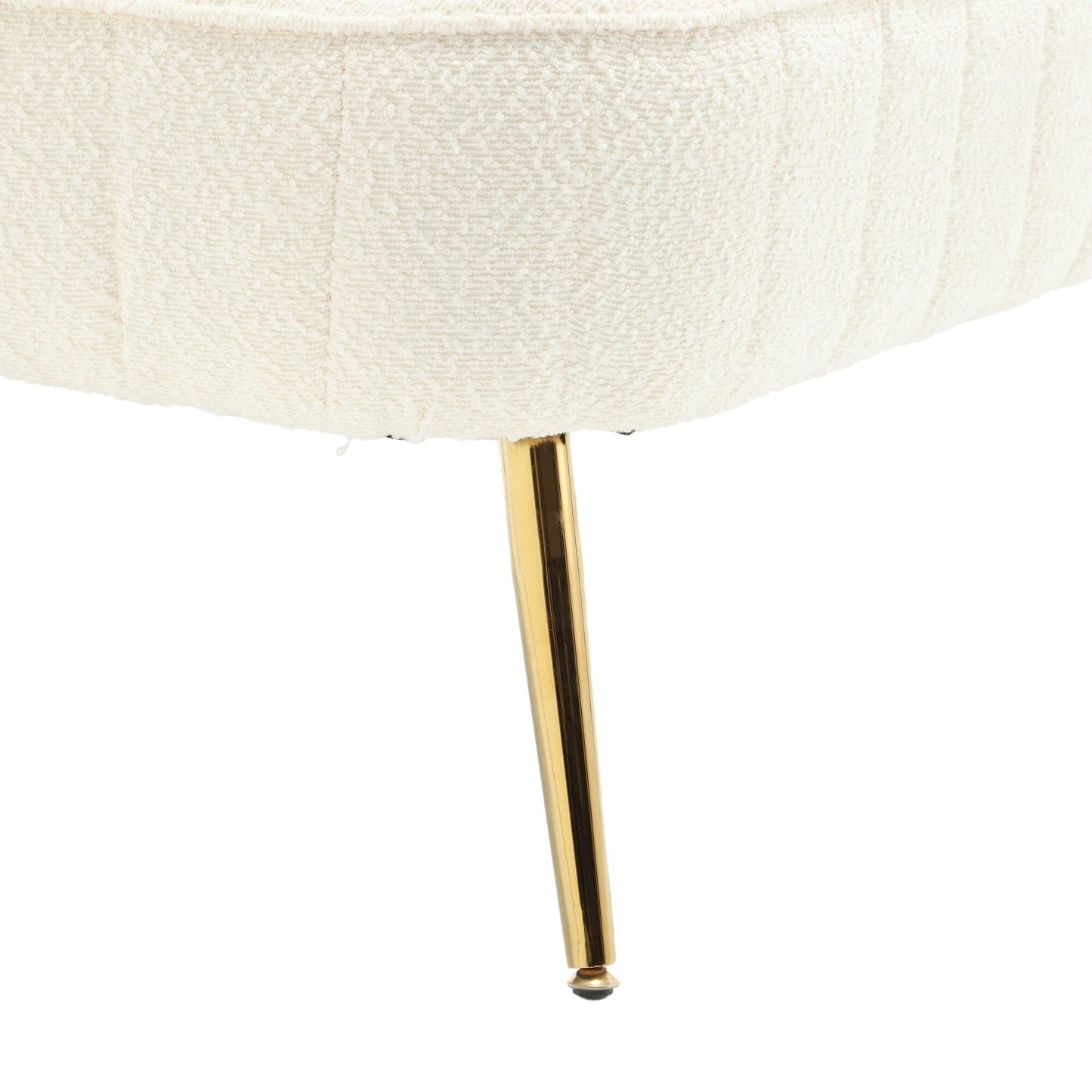 Divano a due posti in boucle beige con struttura in metallo