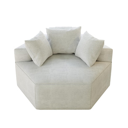 Divano letto singolo in ciniglia beige con cuscino per schienale