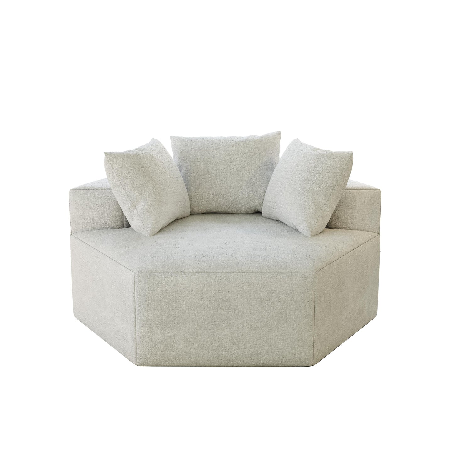 Divano letto singolo in ciniglia beige con cuscino per schienale
